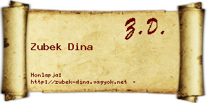 Zubek Dina névjegykártya